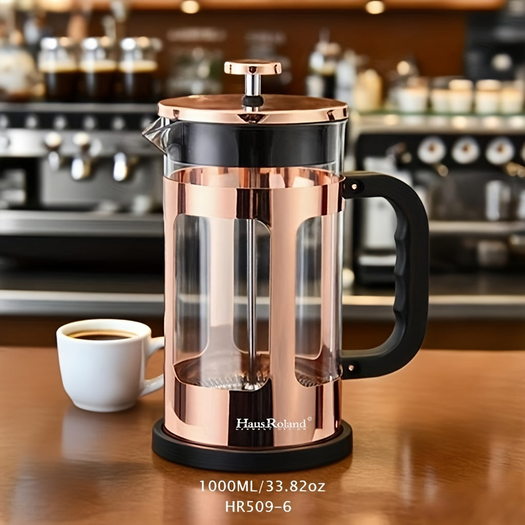 French Press Coffee Maker / Hausroland French Press Coffee Maker, Coffee Pot, Filter Cup Set, Tea Pot, Hand Drip Home Use Double Filter Mesh Glass French Press Pot