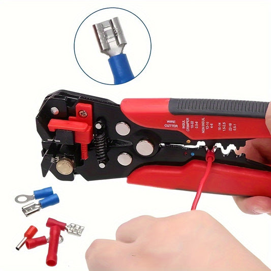 280pcs UMLIFE Spade Crimp Terminal Connector Kit, Copper Contact, Non-insulated, Variety of Insulated Cable Connectors, with 5-in-1 Wire Stripper, for Automotive & Home Wiring Projects, Electrical Crimp Termination