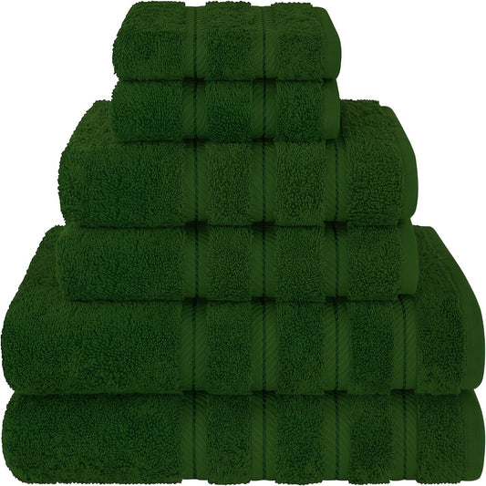 6pcs Towel Set, 2 Bath Towels 2 Hand Towels 2 Washcloths, Soft Cotton Towels, Plain Absorbent Towel For Home Bathroom, Bathroom Supplies