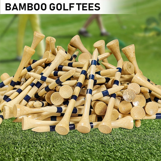 Golf Tees, 150pcs Striped Bamboo Golf Tees, Reusable Durable Reduce Friction And Side Spinning Golf Tees, Outdoor Golf Accessories