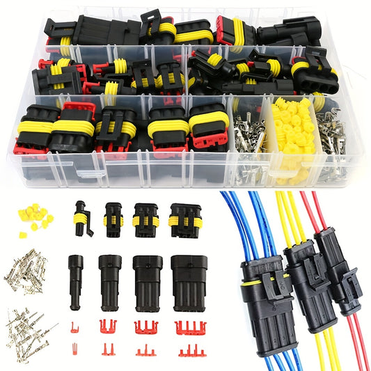 352PCS Automotive Electrical Connector Terminals Kit - Durable 1/2/3/4 Pin Wire Plugs for Car Repair and Maintenance - Easy to Install and Use - Waterproof