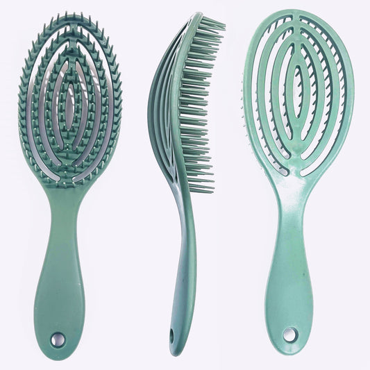 1/2pcs Hollow Hair Comb Skull Massage Brush - Anti-Static, Anti-Knot, Tangle Styling Brush with ABS Plastic and Sandalwood Handle, Suitable for Normal Hair Types
