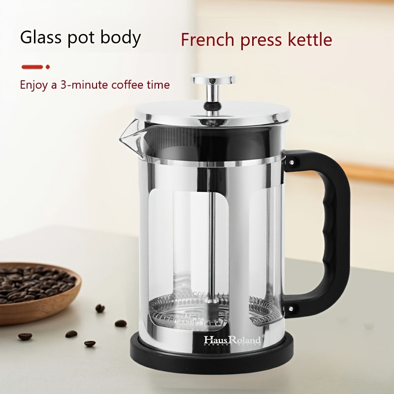 French Press Coffee Maker / Hausroland French Press Coffee Maker, Coffee Pot, Filter Cup Set, Tea Pot, Hand Drip Home Use Double Filter Mesh Glass French Press Pot