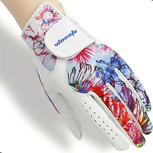 1 Pair Women's Golf Gloves, Soft Sheepskin Material, Stretch Lycra Fabric, Ultra-thin Leather Palm, Wear-resistant, Non-slip, Breathable, Fashionable Sports Gloves, Perfect Golf Outdoor Accessories