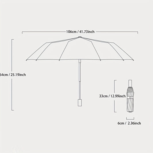 1pc Automatic Umbrella, Reinforced 24-Bone Umbrella