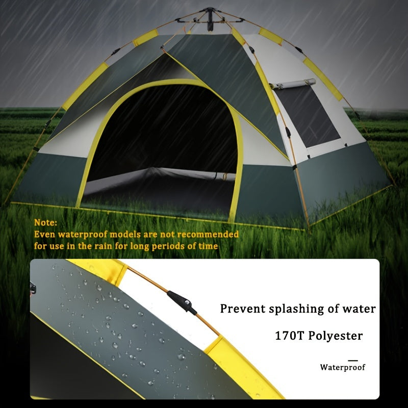 Double Layer Waterproof Windproof Tent - Easy Setup, Two Doors, Spacious Interior for Family Camping, Hunting, Hiking, Mountaineering, Travel - Durable, Portable, and Weather-Resistant Outdoor Shelter