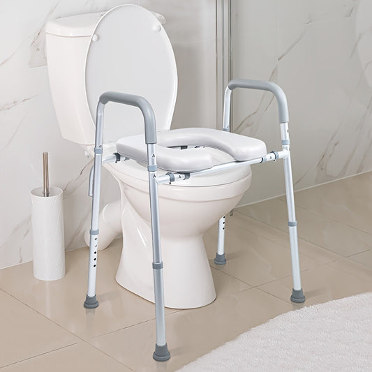 Height Adjustable Toilet Seat Riser / Shower Seat / Heavy Duty Handicap Toilet Riser With Handles / Safety For Seniors