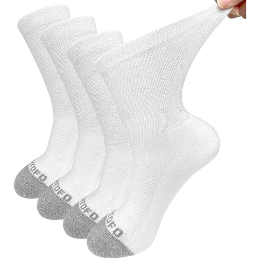 [Diabetic Socks | Soft] 4 Pairs Soft Non-Binding Diabetic Socks | Unisex Crew Socks For All-Day Comfort | Stretchy Socks