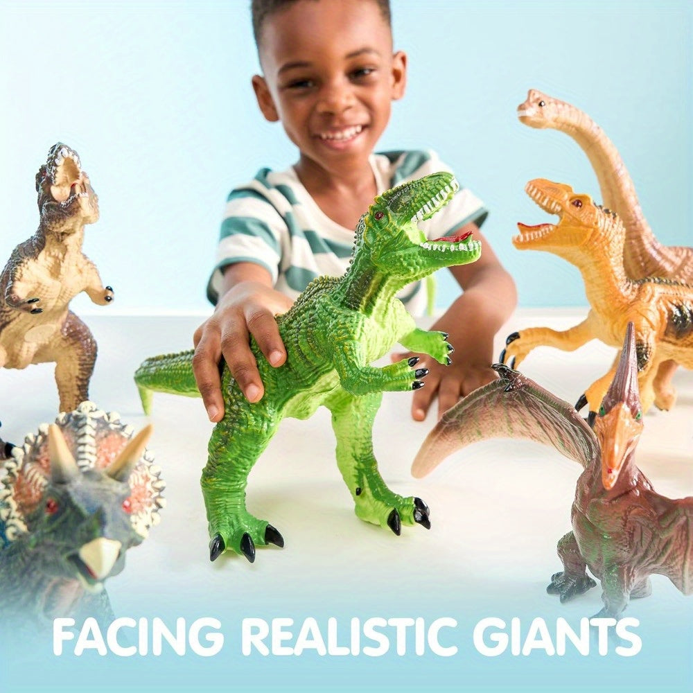 toys / Big Dinosaur Toys for Youngsters, Novelty & Gag Toys, 6pcs Large Soft Dinosaur Figures with An Educational Book, Realistic Dinosaur Toys for Youngsters Ages 1 2 3 4 5, Jumbo Dinosaur Toys for Youngsters Gift