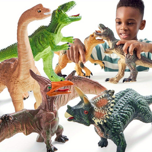 toys / Big Dinosaur Toys for Youngsters, Novelty & Gag Toys, 6pcs Large Soft Dinosaur Figures with An Educational Book, Realistic Dinosaur Toys for Youngsters Ages 1 2 3 4 5, Jumbo Dinosaur Toys for Youngsters Gift