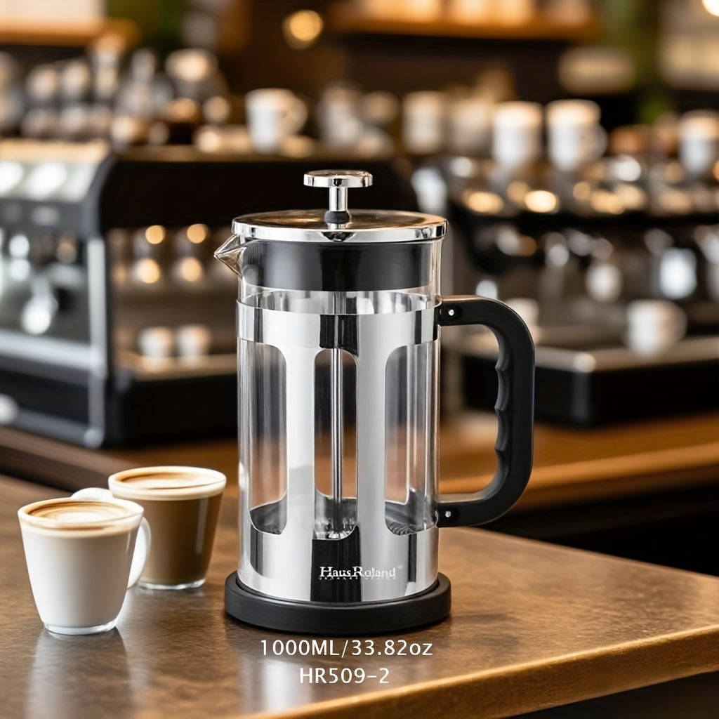 French Press Coffee Maker / Hausroland French Press Coffee Maker, Coffee Pot, Filter Cup Set, Tea Pot, Hand Drip Home Use Double Filter Mesh Glass French Press Pot