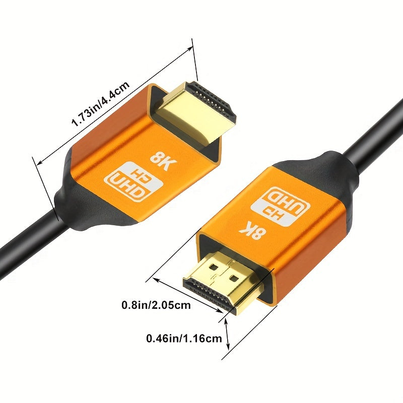 High Speed 8K HDTV Cable,HDTV 2.1 Cable Aluminum Alloy,HDTV Male to Male Cable,HDTV 2.0/1.4 Cable,8K HDTV Cable,High Speed HDTV 2.1 Cord 4K120 144Hz 8K60Hz 3D Compatible for PS5, PS4, UHD TV And PC., High Speed HDTV Cable, HD