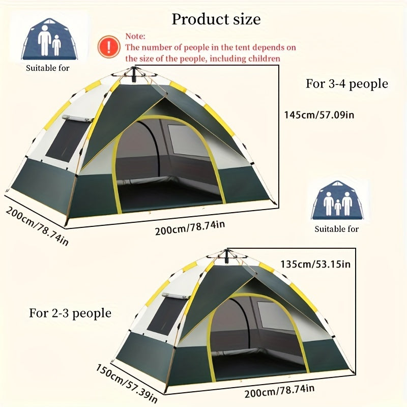 Double Layer Waterproof Windproof Tent - Easy Setup, Two Doors, Spacious Interior for Family Camping, Hunting, Hiking, Mountaineering, Travel - Durable, Portable, and Weather-Resistant Outdoor Shelter